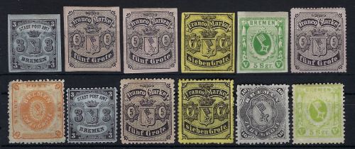 Bremen umfangreiche Zusammenstellung * / (*), ME 1.670€