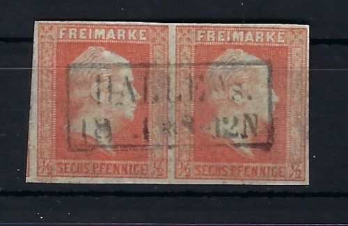 Preußen Mi 1 ° waagerechtes Paar vollrandig, ME 160€