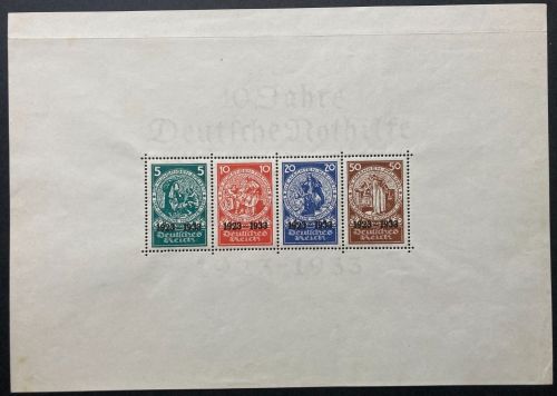 P) DR Nothilfe 1933, Block 2 ** etwas verkleinert, gepr. Schlegel BPP