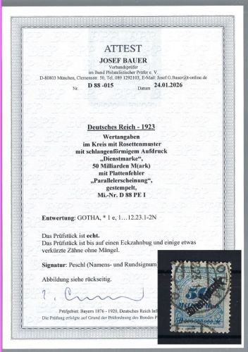 P) DR Dienst Mi 88 a PE I °, mit FFA Bauer BPP, ME 1000€