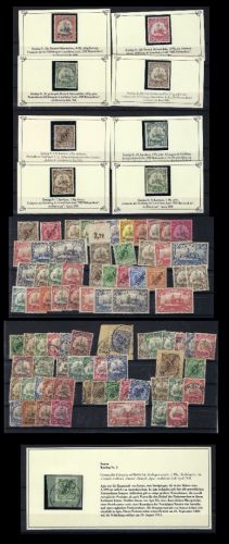 Deutsche Kolonien, Posten **/*/° auf Steckkarten, ME ca. 380€
