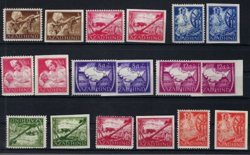 Nationales Indien, Mi I-VI A/B, VIII-X A/B **, ME ca. 96€