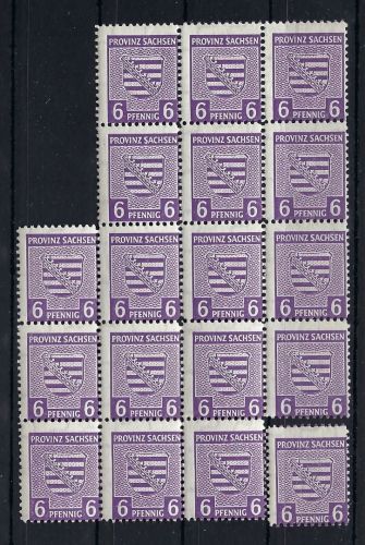 Provinz Sachsen Mi 69 X Aa ** Bogenteil, gepr. Schulz BPP, ME 765€