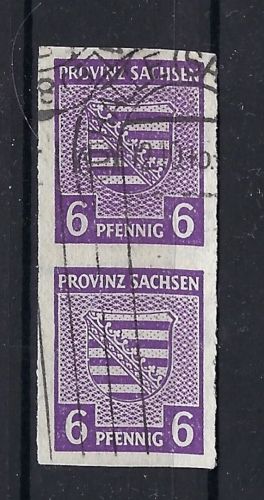 Pr. Sachsen, Mi 69 X Aa ° Postmeistertrennung, senk. Paar gp. BPP