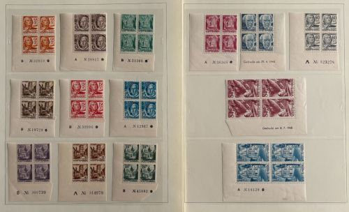 Württemberg Mi 14 - 27 ** Viererblöcke mit Druckdaten / Bogennummern