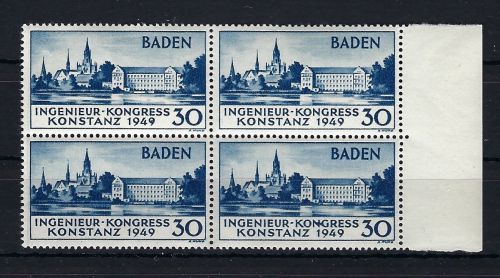 Baden Mi 46 I ** , Konstanz I mit Plattenfehler I und II, ME 210€