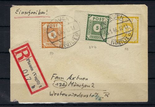 Ost Sachsen Mi 57 b MiF Einschreibebrief, gep. Stroh BPP, ME 200€