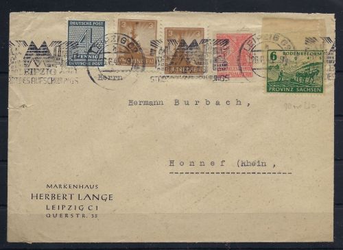 SBZ Mi 90 w Uo und weitere, MiF Leipzig n. Honnef, FFA Stroh BPP