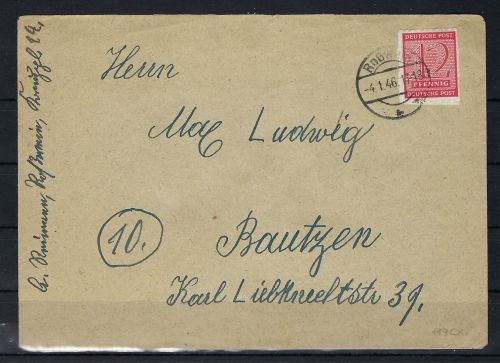 West Sachsen Mi 119 CX als EF Roßwein n. Bautzen, gep. Stroh BPP