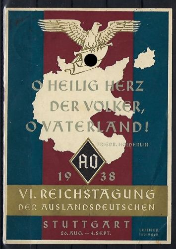Propagandakarte VI. Reichstagung der Auslandsdeutschen 1938