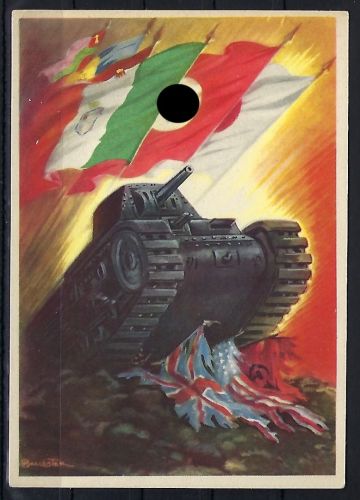 Propagandakarte „Alle Achsenmächte“ gegen die Alliierten