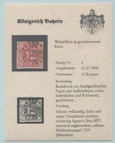 P) Bayern Mi 6 ° voll- bis breitrandig auf DPS Sammelkärtchen    