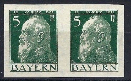 P) Bayern Mi 77 II U** waagerechtes Paar, einwandfrei, ME 150€