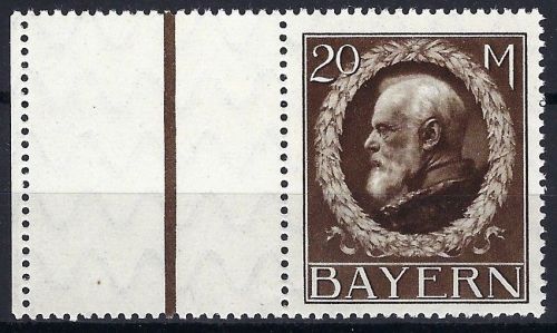 P) Bayern Mi 109 I L ** Randstück, einwandfrei gep. Helbig BPP