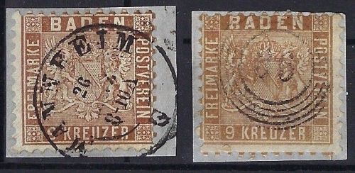 P) Baden Mi 15a+b° je auf ∆ gep. Flemming und Seeger BPP, ME 420€