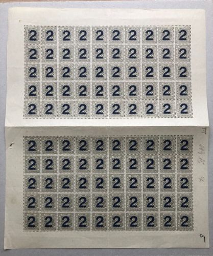 P) Württemberg Dienst, Mi 257 ** 100er Bogen mit Zwischenstegen