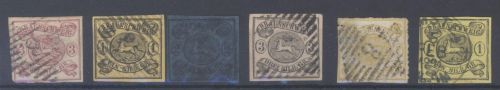 Braunschweig 6 Werte Mi 3, 6-8, 11, 14 je gestempelt