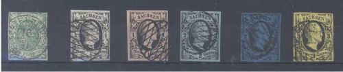 Sachsen Mi 2-7 °, meist vollrandig