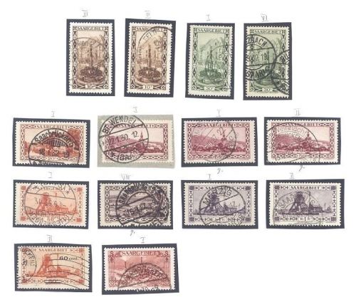 Saargebiet, kleiner Posten Besonderheiten in gestempelter Erhaltung