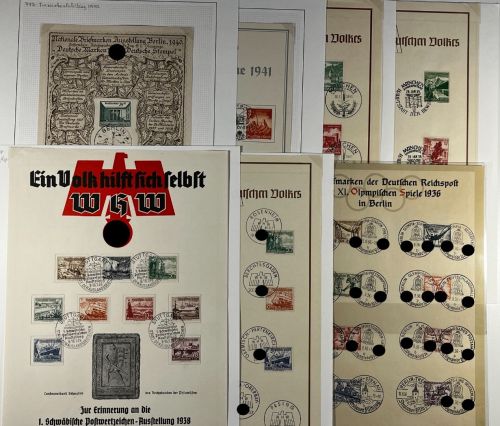 P) 3. Reich, 7 Gedenkausgaben / Gedenkblätter 1936-1941