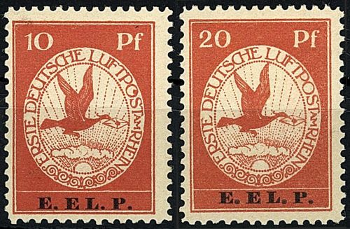 P) DR Flugpost 1912 E.E.L.P, Mi V-VI * mit Erstfalzrest, ME 1.030€