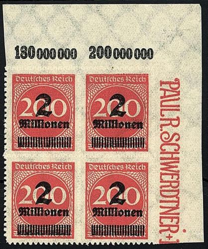 P) DR Mi 309 B b ** VB Bogenecke P OR, gep. infla berlin, ME 420€