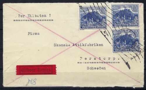 C) DR Mi 737 (3) MeF Eilbote, HH n. Perstorp (Schweden), ME 300€