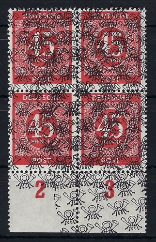 C) Bizone Mi 65 II im VB, Doppeldruck schräg durch Bogenverschiebung