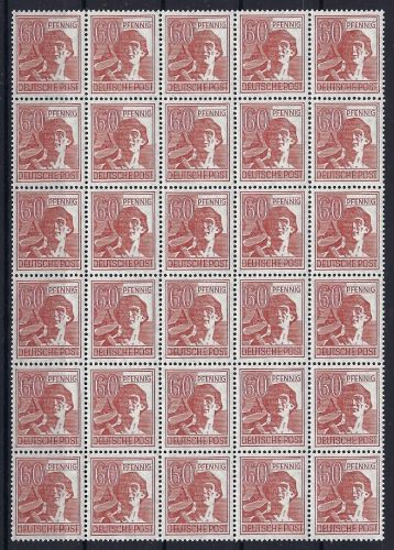 C) All. Bes., Mi 956b** Bogenteil zu 30 Marken gep. Arge, ME 2.100