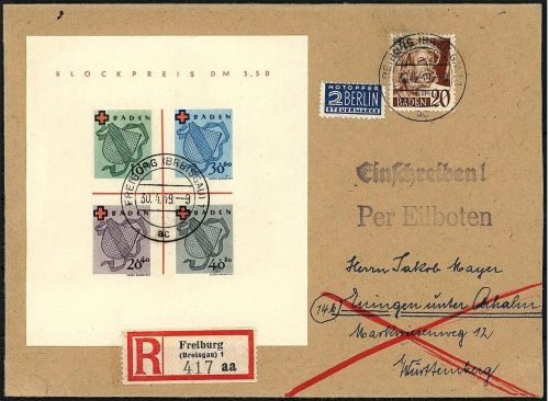 P) Baden Block 2 II/II MiF portogerecht, FFA Schlegel BPP, ME 2.500€