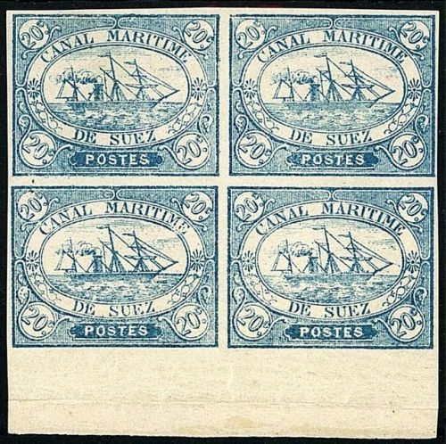 P) Ägypten Canal Maritime de Suez Mi 3 VB **/*, sig. Bolaffi