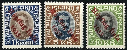 P) Island "Hopflug Itala1933", Mi 172 - 174 ung. mit Gummi, ME 1.800€