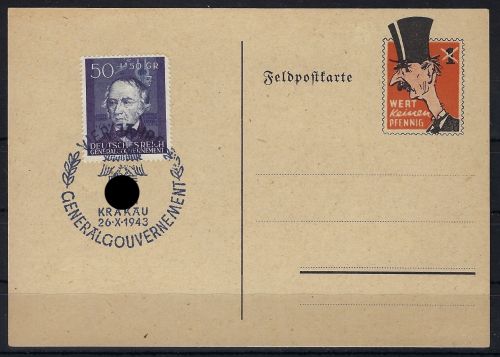 Feldpost-Spottbrief „Chamberlain“ Wert keinen Pfennig, ungebraucht