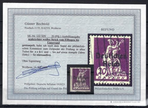 C) DR Mi 122 ° mit PF XIV, Befund Bechtold BPP, ME 450€