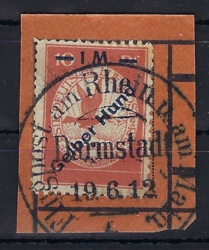 C) DR Flugpost 1912 Gelber Hund, Mi IV ° Luxus Briefstück