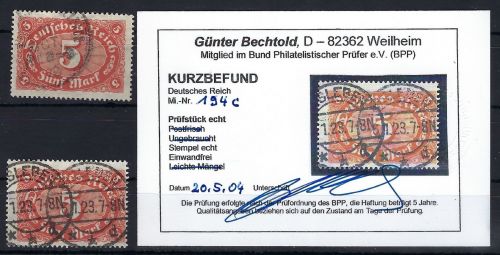 C) DR Mi 194 b° gepr. Oechsner BPP, 194 c ° KB Bechtold BPP, ME 125€