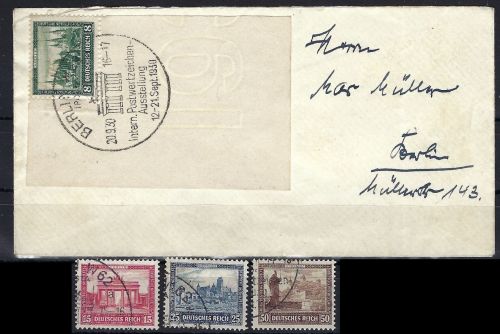 C) DR Iposta 1930, Mi 446-449 Blockmarken mit SoSt, ME 560€