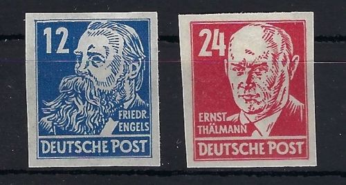 C) SBZ Köpfe I, Mi 216 U ** + 220 U **, ME 180€