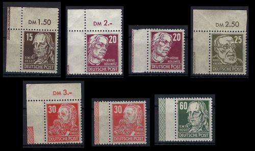 C) SBZ Köpfe I, 7 Werte postfrisch mit RL 1 und 2, ME 175€