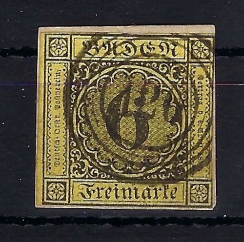 Baden Mi 7 Briefstück mit Ringstempel 120 "Rothenfels"
