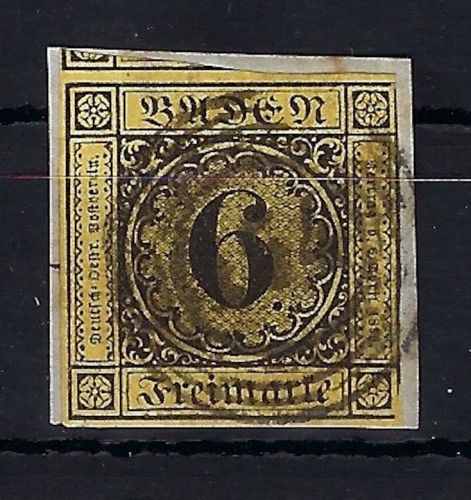 Baden Mi 7 Briefstück mit Ringstempel 164 "Wand. Eisenbahn Bureaux"