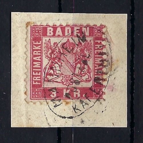 Baden Mi 24 Luxus Briefstück mit Postablagestempel Mannheim-Käferthal