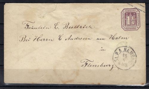 Hamburg GA-U 2a mit K1 St. P.A. Hamburg n. Flensburg + St. P. A. 16/8