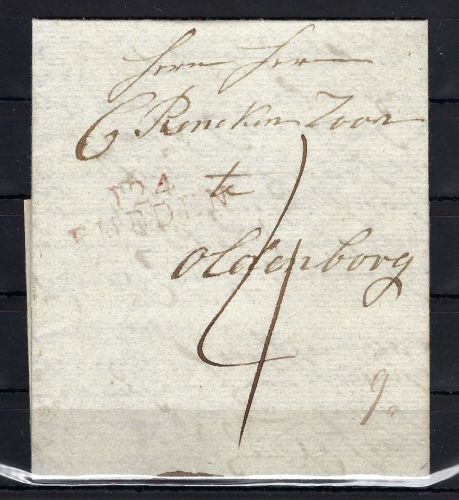 Hannover Vorphilabrief mit rotem L2 124 Embden nach Oldenborg