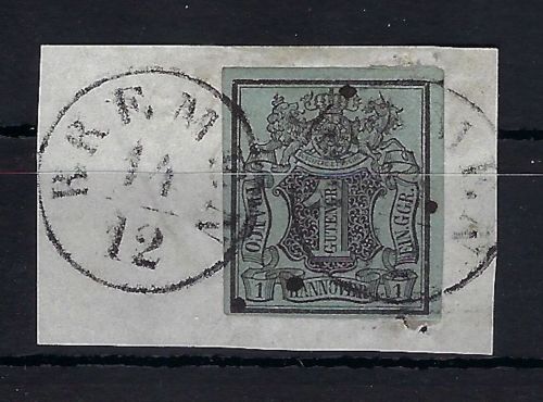 Hannover Mi 1 Luxus Briefstück sauber gest. Bremen, vollrandig