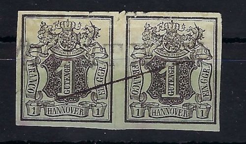 Hannover Mi 2a° waag. Paar mit L1 Bockenem und Federstrich