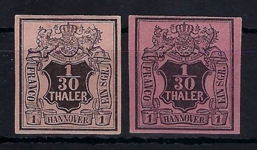 Hannover Mi 3a + b * mit Falzrest und Originalgummi, ME 1.000€