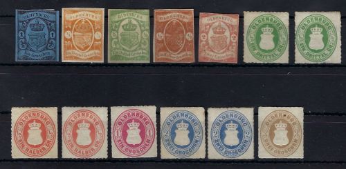 Oldenburg Lot von 13 Werten aus Mi 6 - 19 * / (*), ME 1.685€