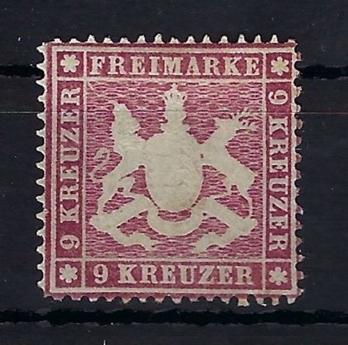 Württemberg Mi 19y (*) ohne Gummi, gepr. Pfenninger, ME für * = 1.600€