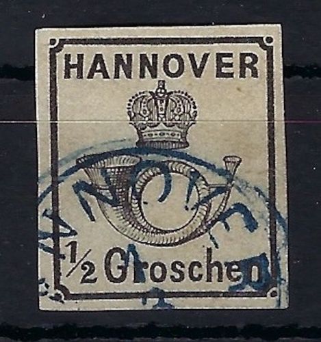 Hannover Mi 17y ° vollrandig mit blauem K1 Hannover